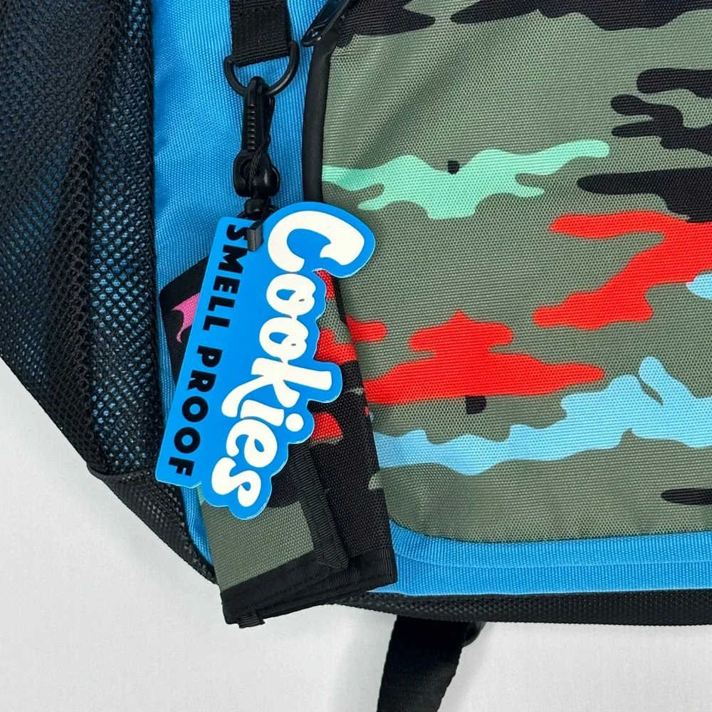 Cookies Smell Proof Backpack Blue‎ Camo Laptop pocket NWT w/ Matching Wallet
